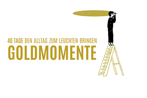 Goldmomente Logo Adler mit Mensch unter Federkleid